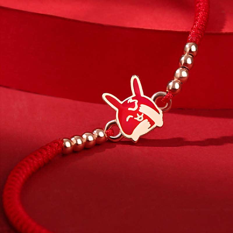 Pulsera de hilo rojo con Buddha Stones de plata de ley 925, zodíaco chino, suerte, fe, decoloración
