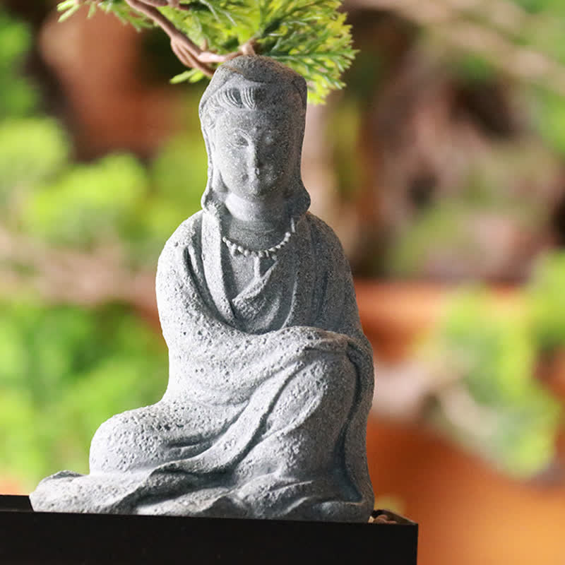 Buddha Stones Estatua de Avalokitesvara Bendición Decoración del hogar