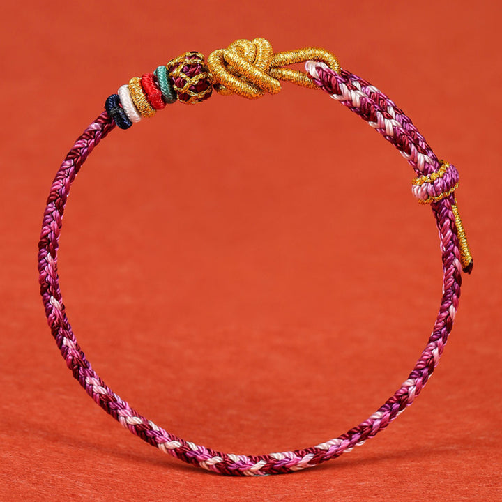 Pulsera de cuerda trenzada de protección de cuerda colorida Dunhuang hecha a mano con Buddha Stones