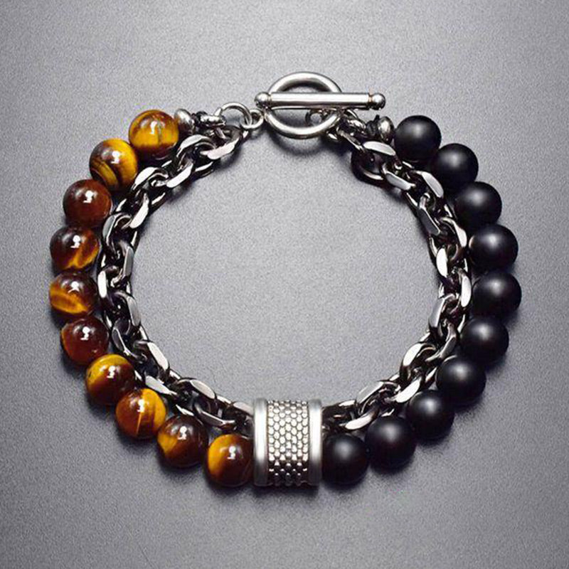 Pulsera protectora de lapislázuli, ojo de tigre y lazurita natural con Buddha Stones - Ojo de tigre - image 0
