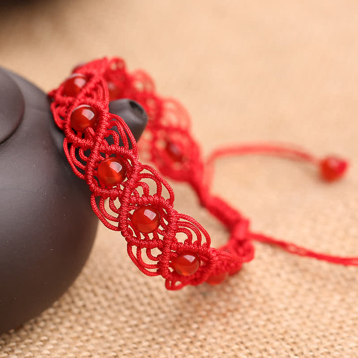 Pulsera Hilo Rojo Confianza Ágata Roja Piedras Buddha Stones