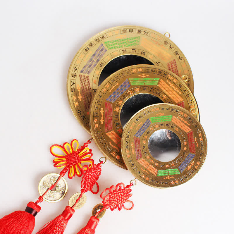 Mapa Feng Shui Bagua Moneda de cobre Equilibrio anudado chino Mapa de energía - image 1