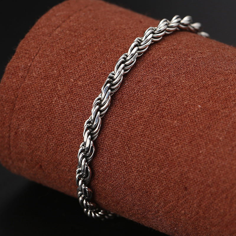 Pulsera de plata de ley 925 con Buddha Stones , Om Mani Padme Hum del Tíbet, doble Dorje Vajra, diseño trenzado, paz y amor