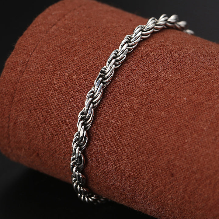 Pulsera de plata de ley 925 con Buddha Stones , Om Mani Padme Hum del Tíbet, doble Dorje Vajra, diseño trenzado, paz y amor