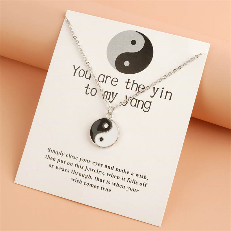 2 piezas colgante de collar de equilibrio de armonía Yin Yang - SÍMBOLO YIN YANG (Equilibrio ♥ Armonía) - image 1