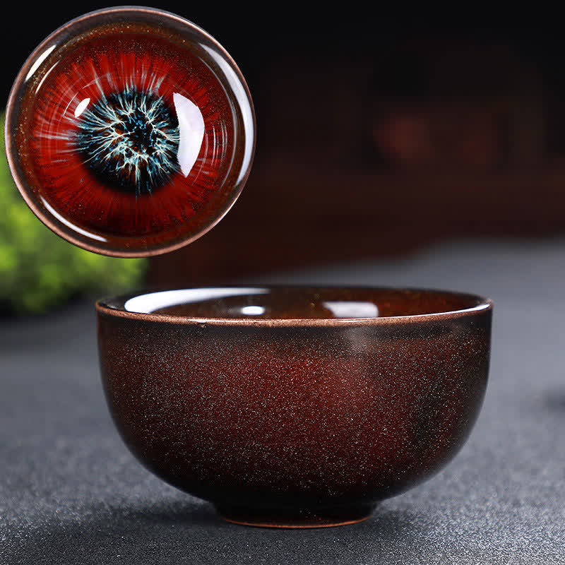 Tazas de té de cerámica coloridas con Buddha Stones para el hogar y la oficina