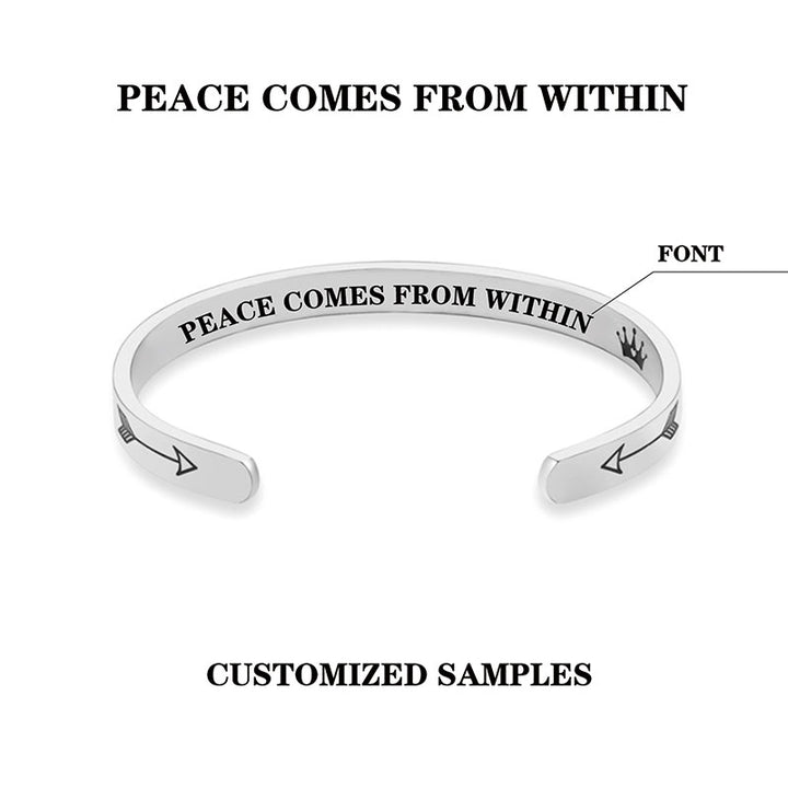 Pulseras inspiradoras de Buddha Stones, regalo personalizado para ella, brazalete con Mantra grabado, joyería de corona