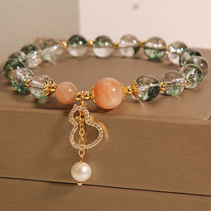 Pulsera de confianza con dije de calabaza fantasma verde de Buddha Stones