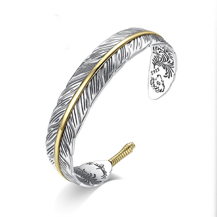 Brazalete con diseño de plumas y Buddha Stones, pulsera tallada de la suerte y la riqueza