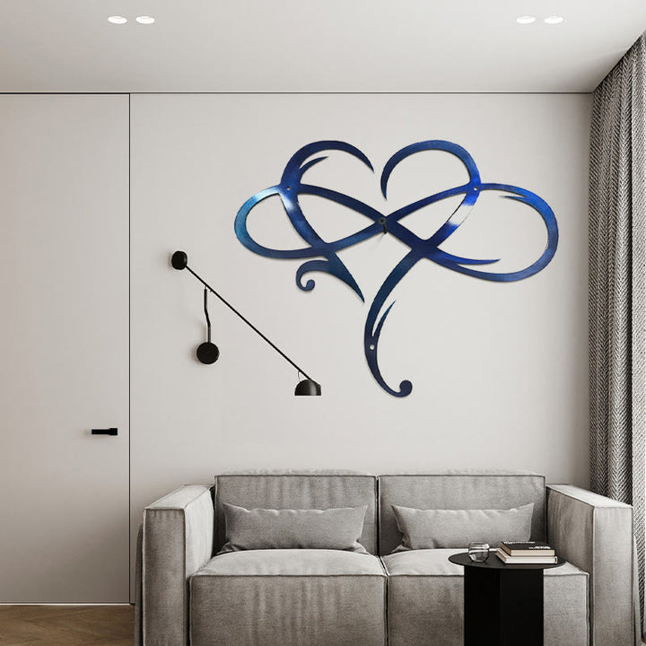 Buddha Stones doble infinito corazón metal signo familia arte de pared