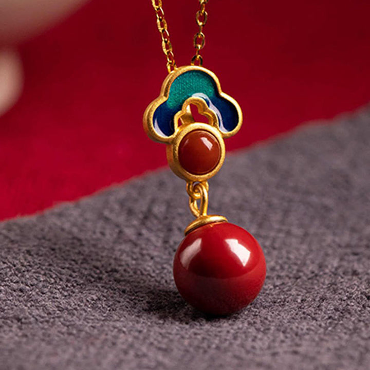 Juego de anillos y pendientes con colgante de ágata roja y cinabrio chapado en plata de ley 925 con Buddha Stones