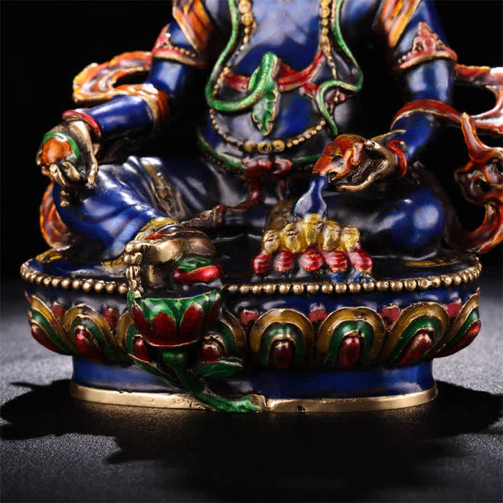 Estatuilla amarilla de Jambhala Bodhisattva, estatua de cobre de serenidad, decoración del hogar