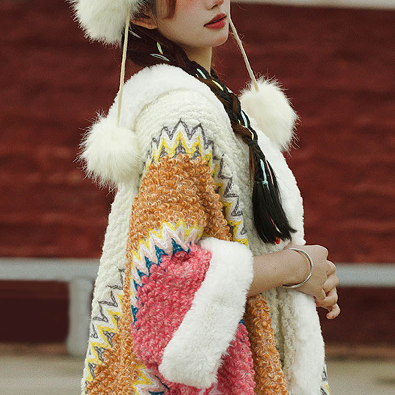 Mantón de rayas multicolor tibetano con Buddha Stones , bufanda de viaje acogedora para invierno