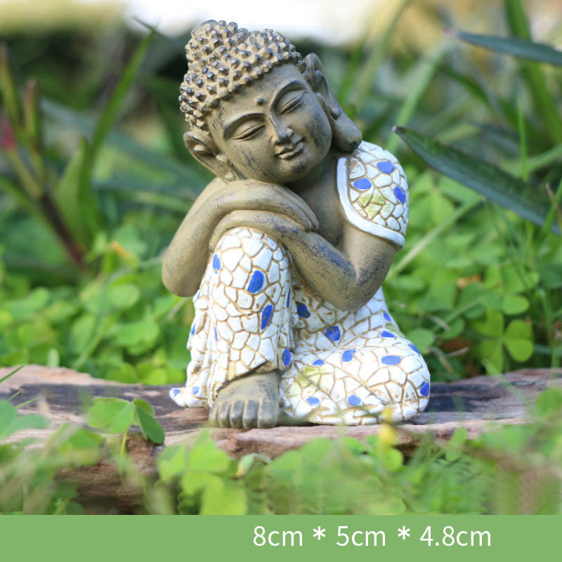 Estatua de resina de serenidad de Buda Zen meditando, decoración del hogar
