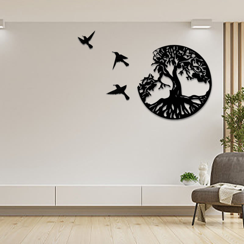 Buddha Stones Árbol de la vida Creación de pájaros Arte de pared