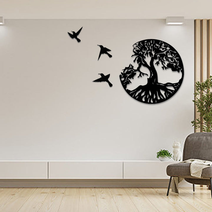 Buddha Stones Árbol de la vida Creación de pájaros Arte de pared