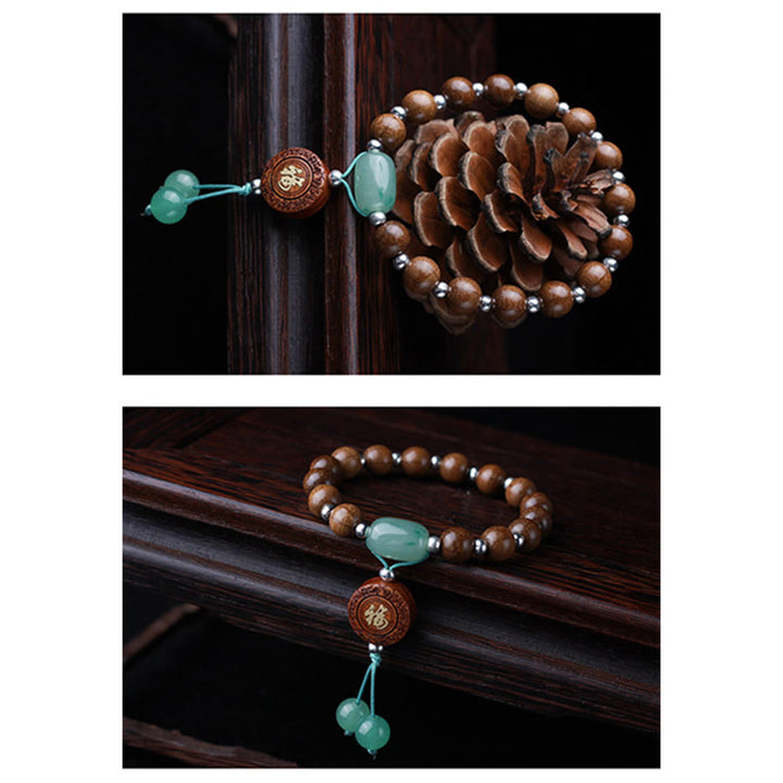 Abelia Biflora Pulsera Protección Felicidad Madera