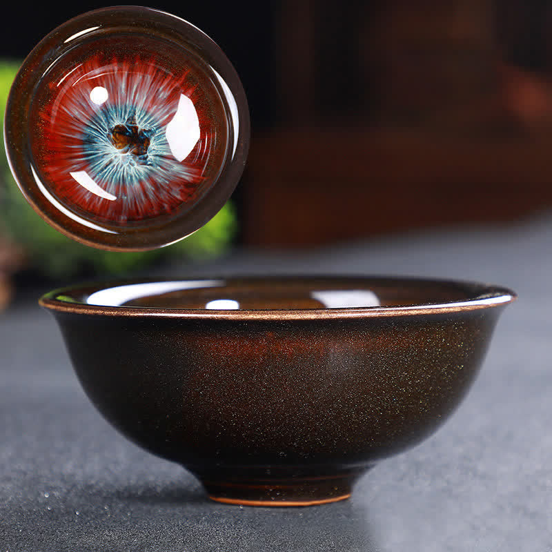 Tazas de té de cerámica coloridas con Buddha Stones para el hogar y la oficina