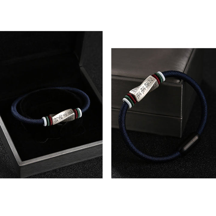 Pulsera con hebilla de cadena de bendición hecha a mano con Buddha Stones de plata de ley 999 con beneficios que fluyen desde todos los lados