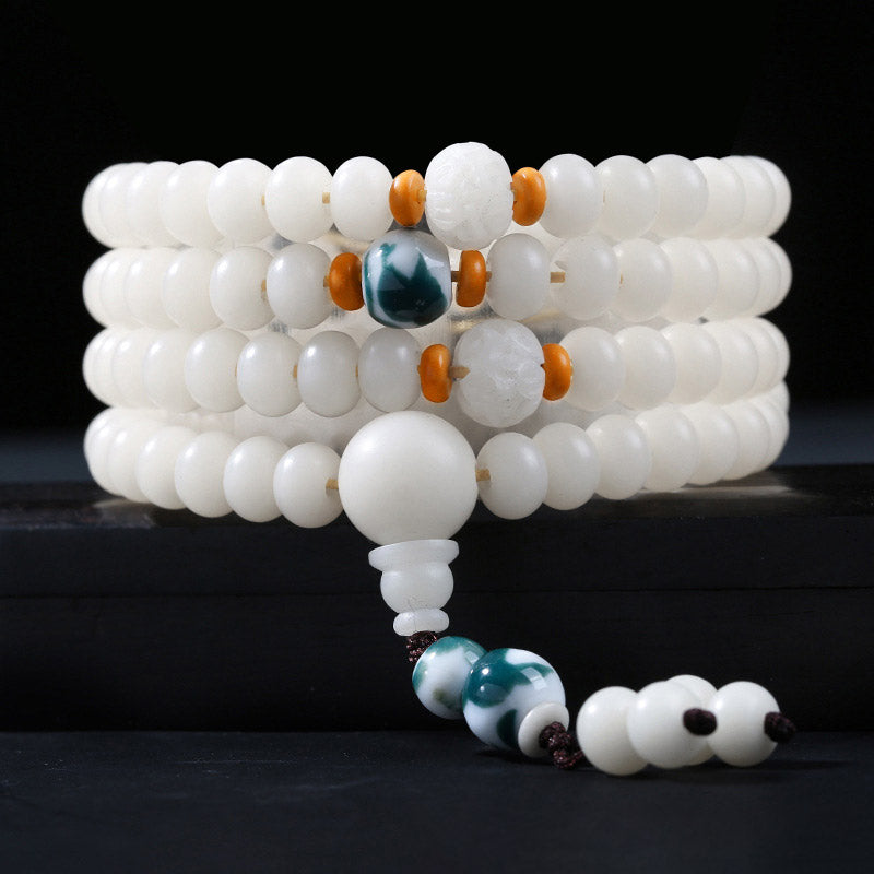Pulsera con dijes de bendición de loto con cuentas de semillas Bodhi de Buddha Stones