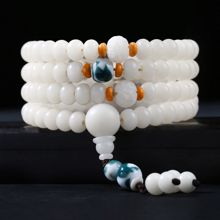 Pulsera con dijes de bendición de loto con cuentas de semillas Bodhi de Buddha Stones