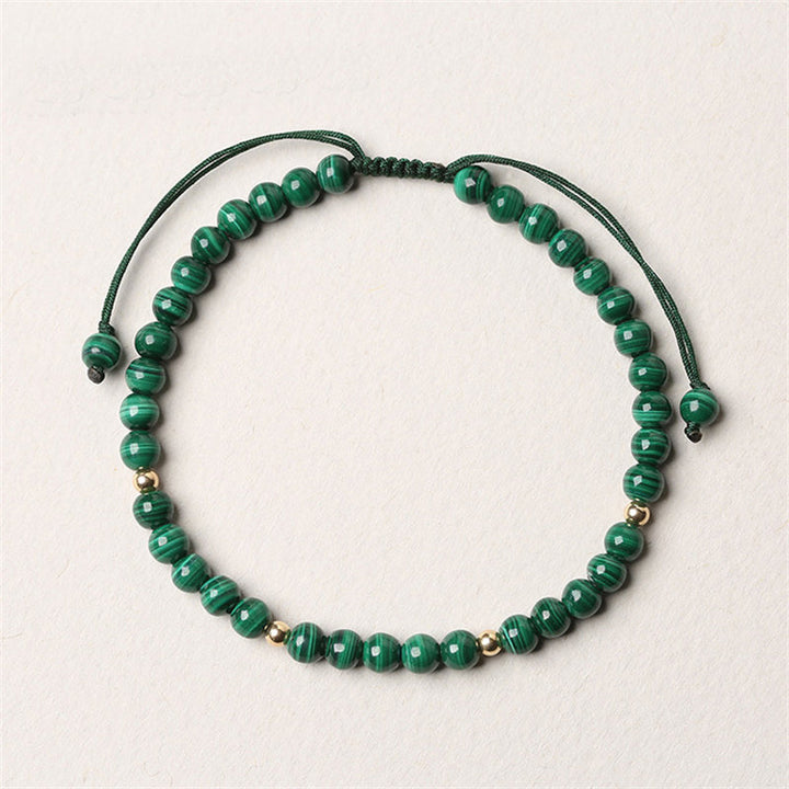 Pulsera de cuerda de calma de protección de malaquita natural de Buddha Stones