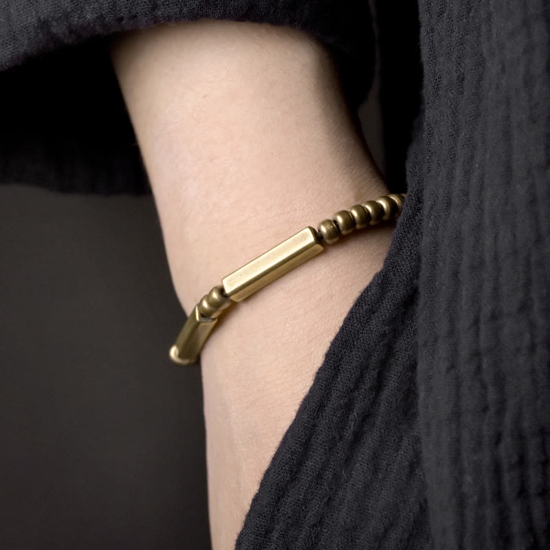 Pulsera de la suerte de la riqueza del cobre del diseño simple tibetano de las Buddha Stones