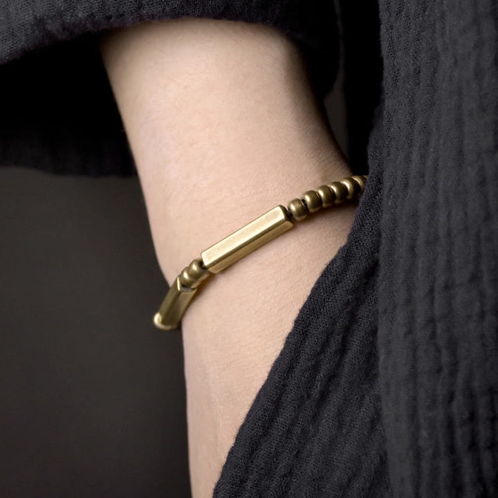 Pulsera de la suerte de la riqueza del cobre del diseño simple tibetano de las Buddha Stones