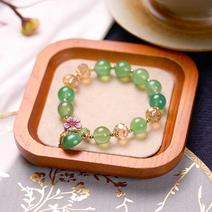 Pulsera de confianza con cuentas de flor de cinabrio de calabaza de ágata roja Natural con Buddha Stones
