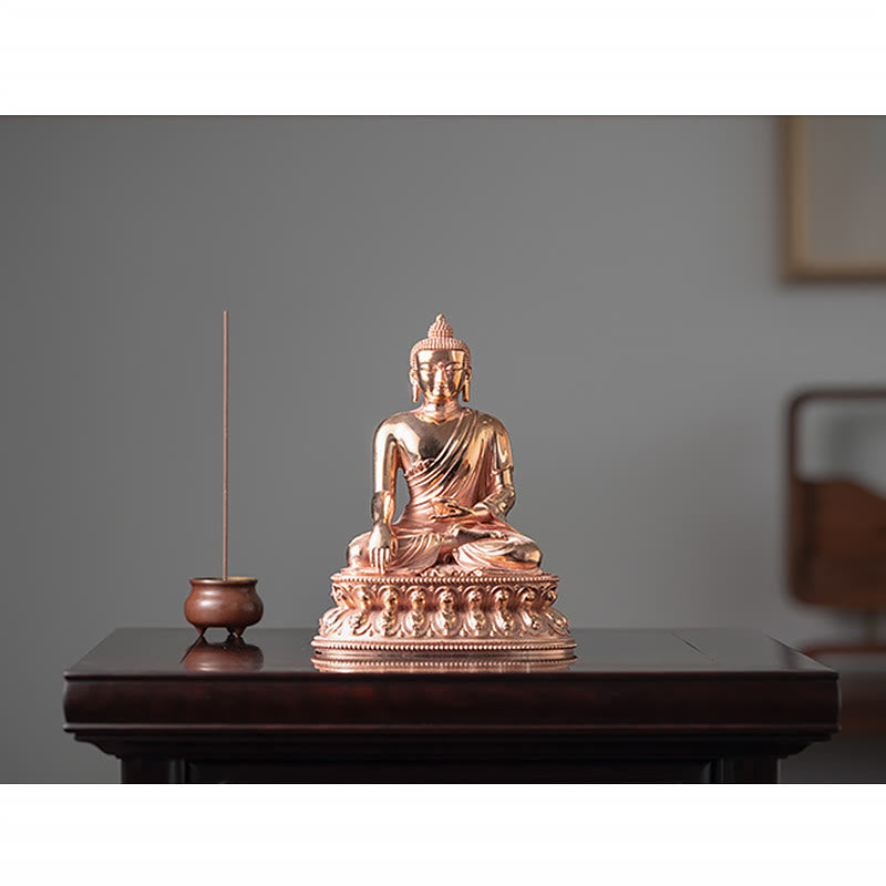 Estatuilla de Buda Gautama Shakyamuni, estatua de cobre de serenidad, decoración del hogar