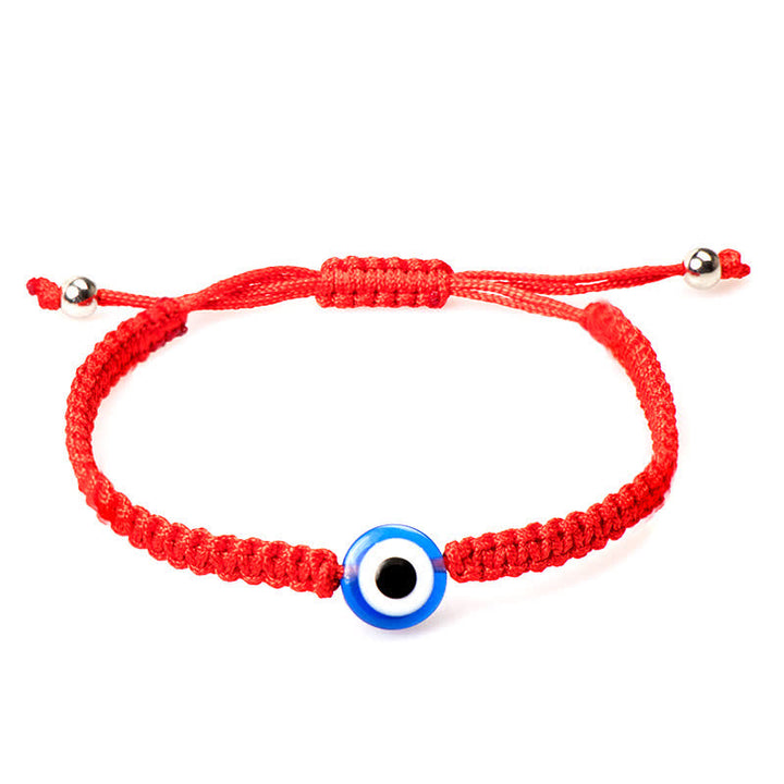 Buddha Stones 4 piezas pulsera de protección de hilo rojo de siete nudos contra el mal de ojo