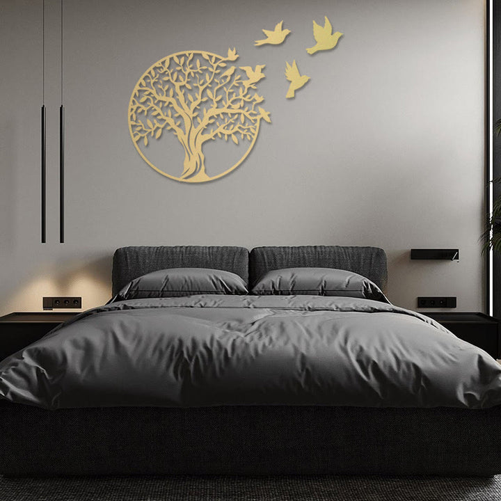 Buddha Stones Árbol de la vida Signo de pájaros Regalo de inauguración Unity Wall Art