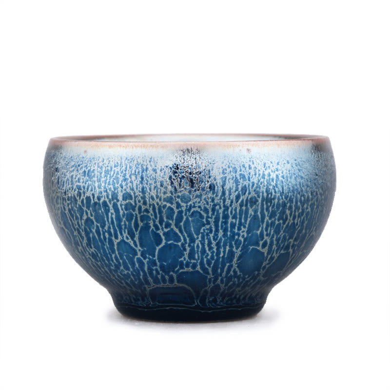 Buddha Stones hechas a mano, diseño de escamas de dragón Medusa, taza de té de cerámica china Jianzhan, taza de té Tenmoku Kung Fu
