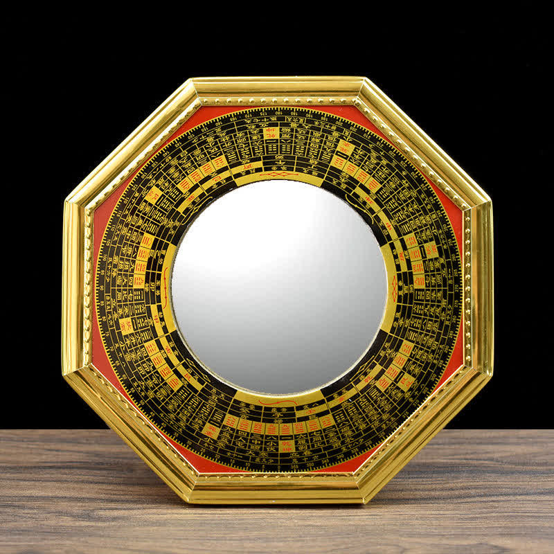 Feng Shui Bagua Mapa Monedas de los Cinco Emperadores Calabaza Equilibrio Sala de Estar Mapa de energía Espejo
