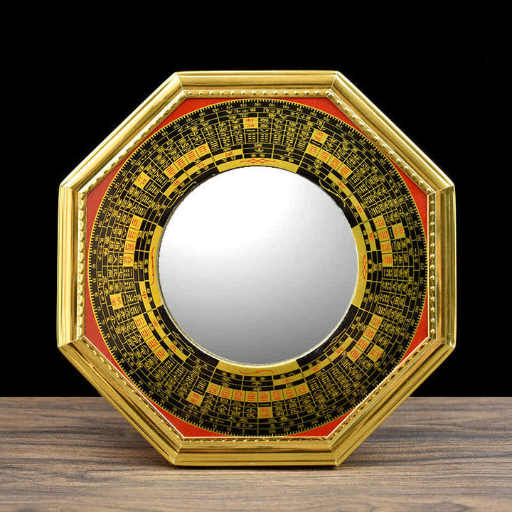 Feng Shui Bagua Mapa Monedas de los Cinco Emperadores Calabaza Equilibrio Sala de Estar Mapa de energía Espejo