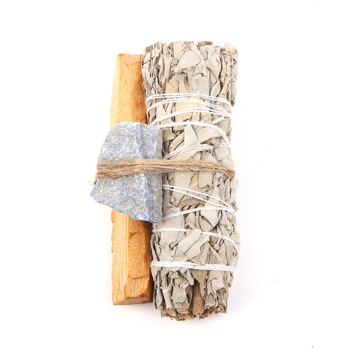 Buddha Stones Natural Palo Santo, amatista, Aventurina verde, cristal, salvia blanca, mancha, purifica, conjunto de Altar, suministros espirituales