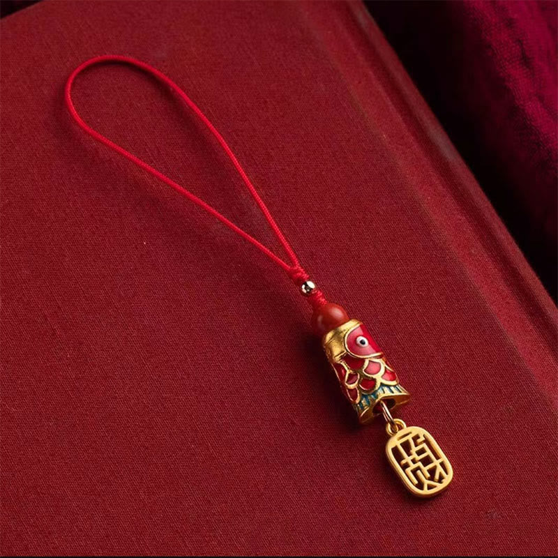 Buddha Stones, pez Koi, cinabrio que atrae la riqueza, deseo Ruyi, amuleto de suerte, decoración colgante para teléfono