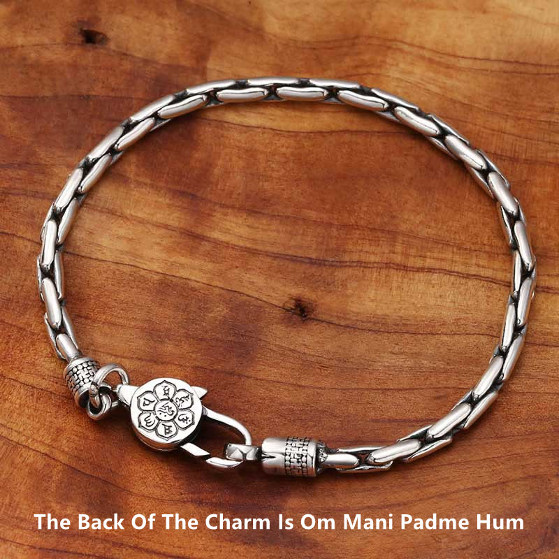 Pulsera de fuerza Buddha Stones de doble Dorje Om Mani Padme Hum de Buda con esvástica Vajra de piedras de Buda
