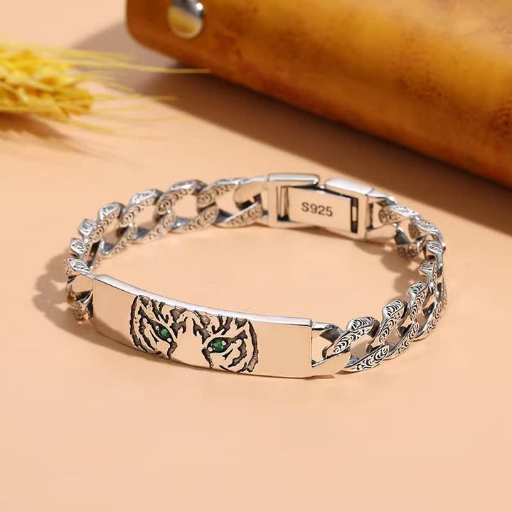 Pulsera de cadena de puño de suerte de cobre tigre