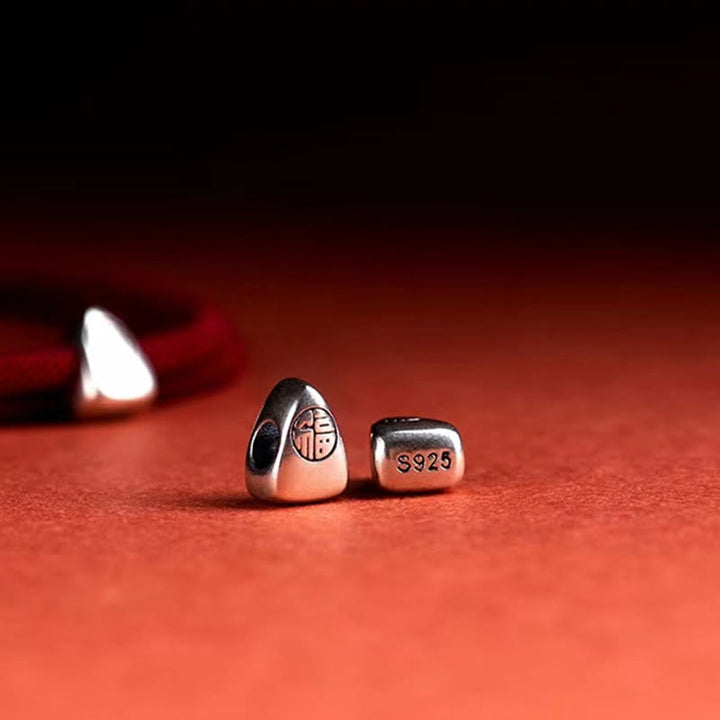 Pulsera trenzada hecha a mano con bendición de personaje Fu de plata de ley 925 con Buddha Stones - image 6