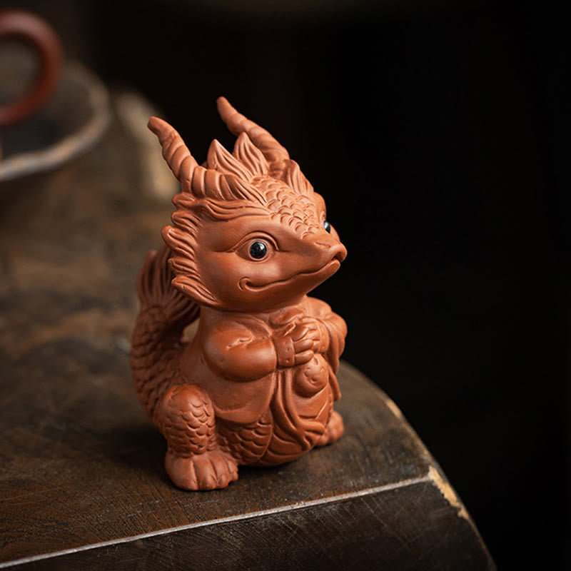 Buddha Stones, dragón de la suerte, riqueza, té, mascota, figura decorativa de arcilla púrpura, decoración - image 7