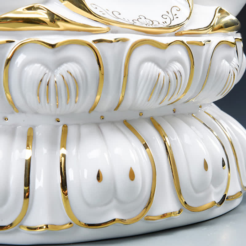 Chenrezig Bodhisattva Avalokitesvara Éxito Estatua de cerámica Decoración del hogar - image 9