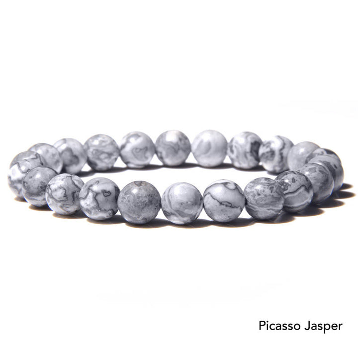 Pulsera con cuentas de equilibrio de cristal de piedra de ágata natural