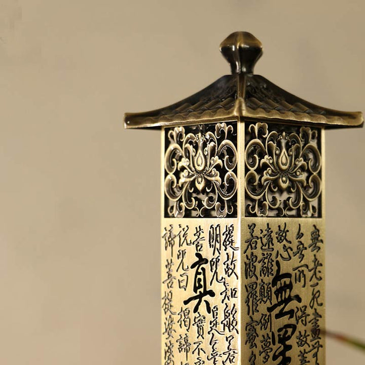 Quemador de incienso de aleación de Sutra de corazón, decoración curativa para el hogar