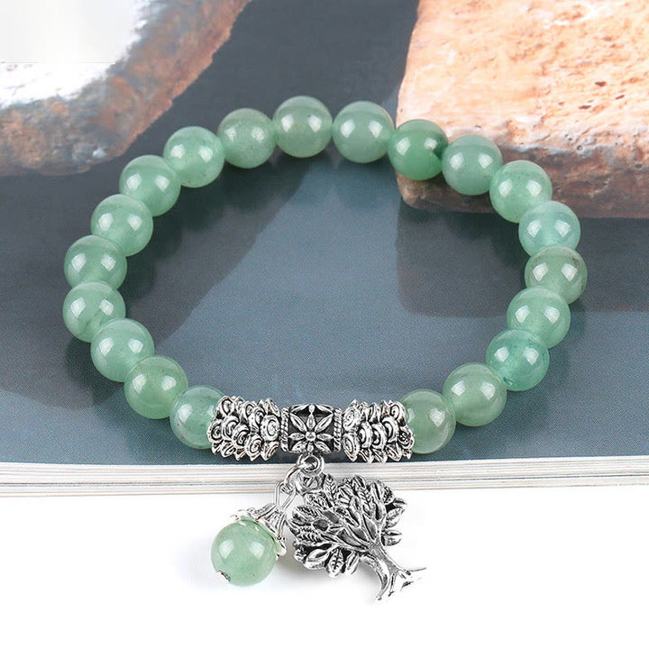 Pulsera elástica con amuleto de la suerte, árbol de la vida, Buddha Stones
