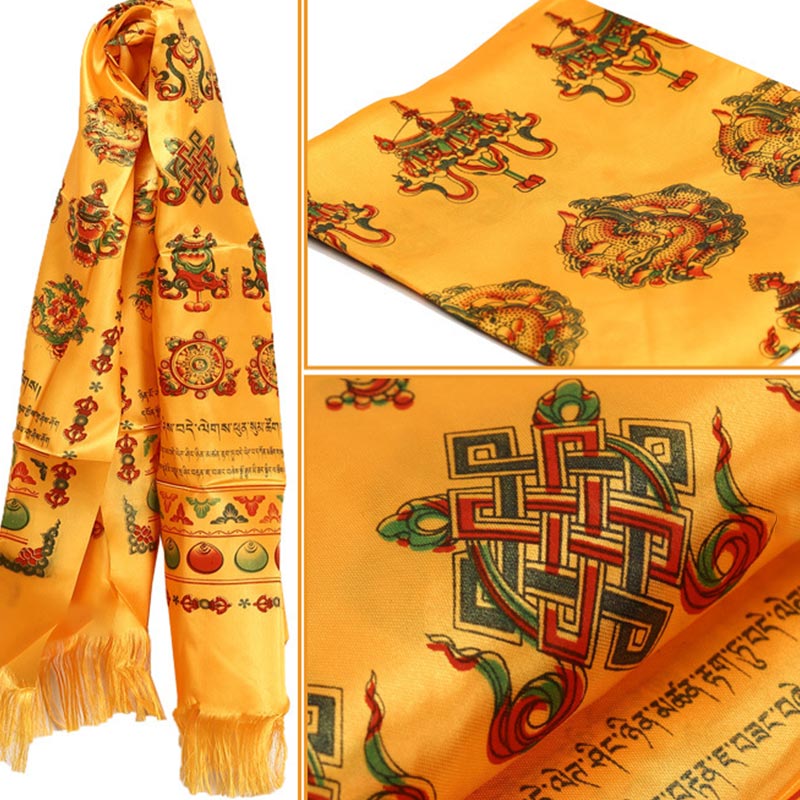 Buddha Stones, bendición de la suerte tibetana, decoración Khata de 5 colores - image 8