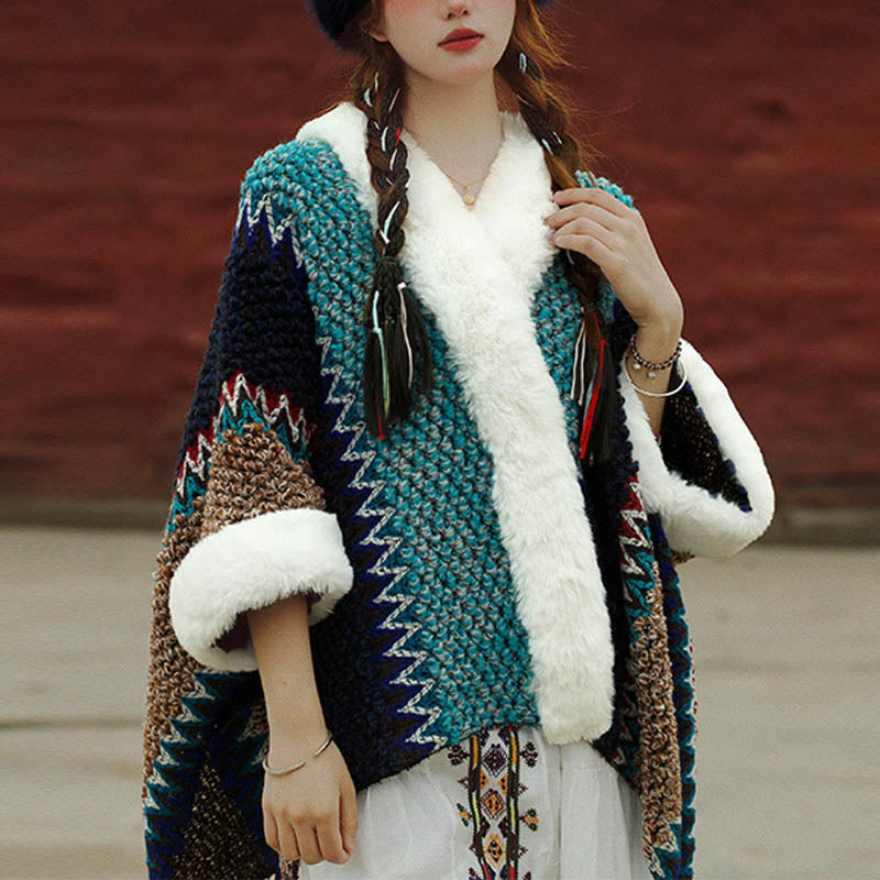 Mantón de rayas multicolor tibetano con Buddha Stones , bufanda de viaje acogedora para invierno