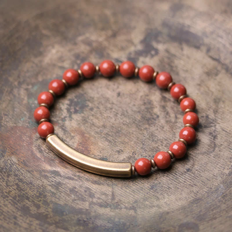 Pulsera de pareja de paz con Buddha Stones, jaspe rojo, ágata de musgo, cristal de obsidiana negra, cobre