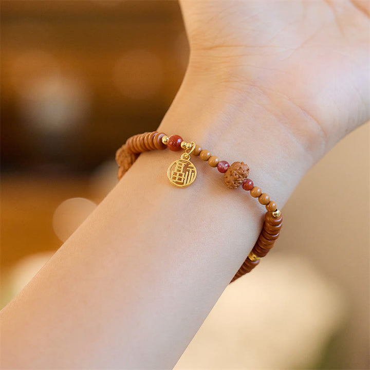 Buddha Stones, semilla tibetana de Bodhi, ónix negro, cuarzo ahumado, Om Mani Padme Hum Fu, pulsera de riqueza con carácter