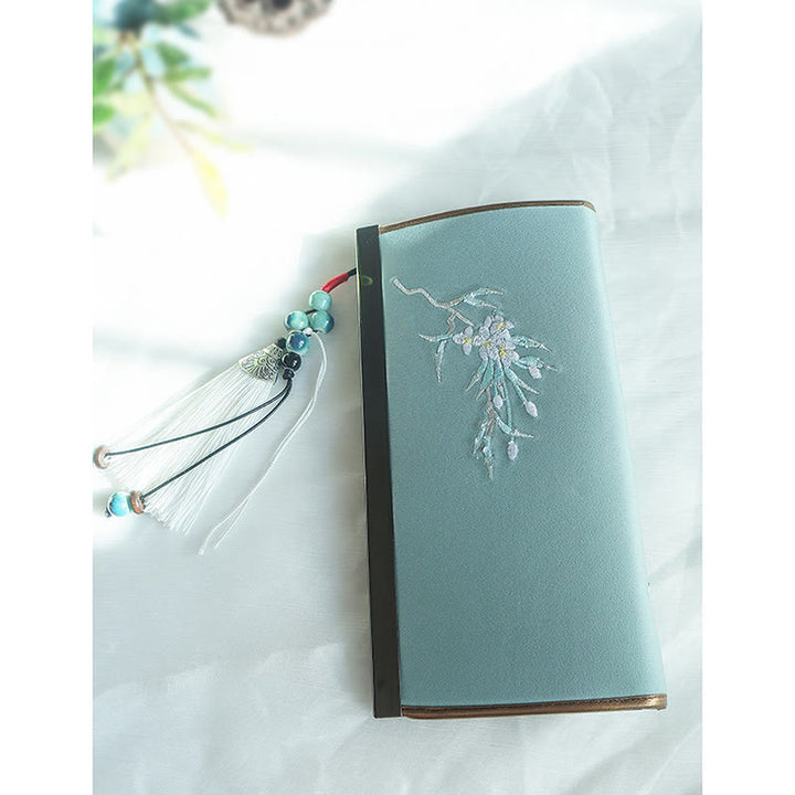 Monedero de compras con bordado de doble cara de bambú, flor de Buddha Stones , ciruela, flor de melocotón, tarjetero para efectivo de gran capacidad - image 16